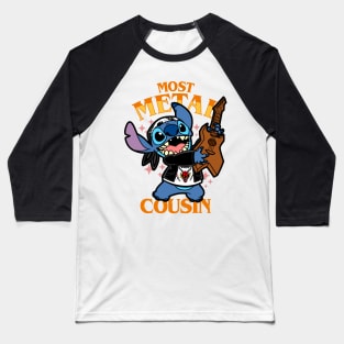 Cute Metalhead Hero Eddie 80's Guitarist Musician Cartoon Mashup Parody Baseball T-Shirt